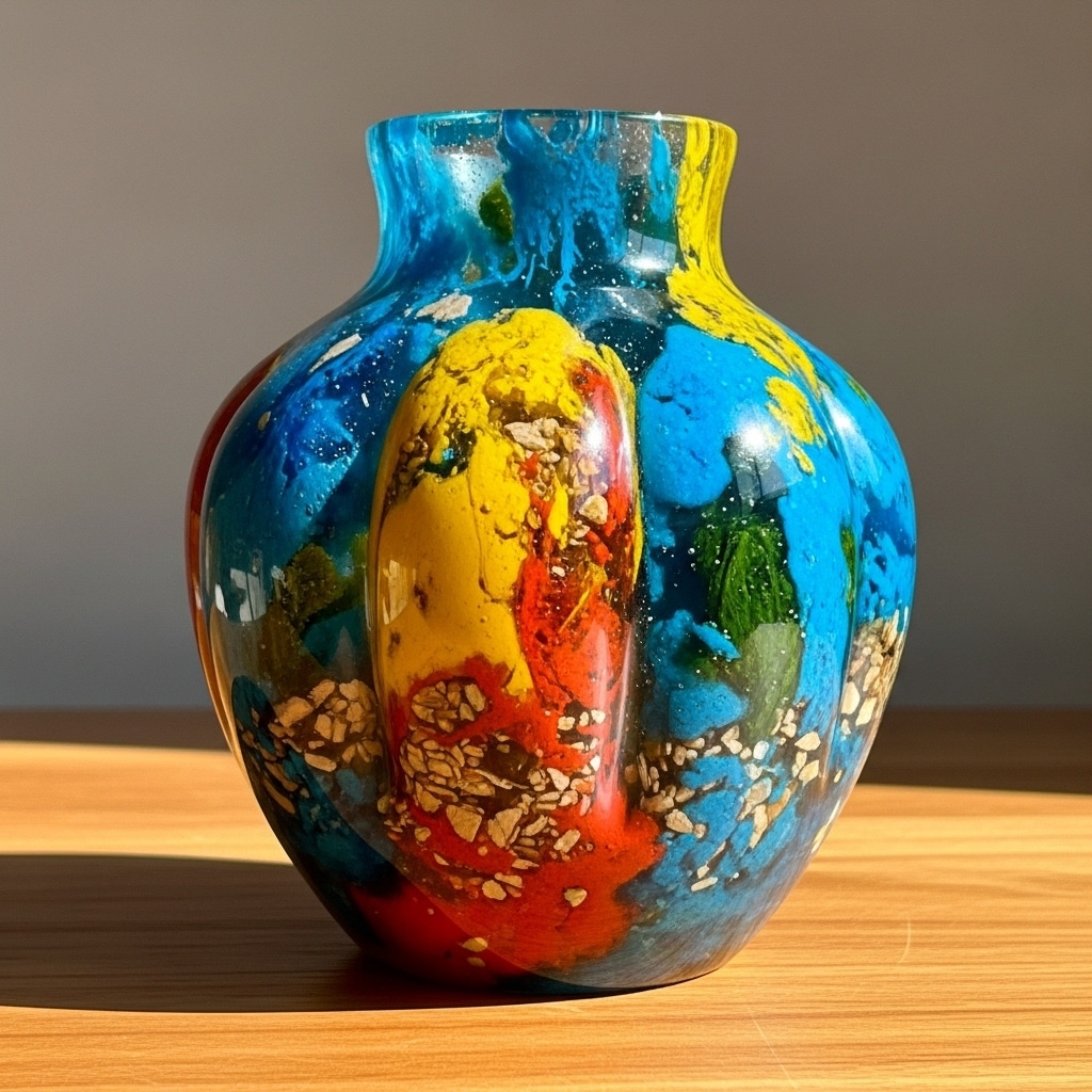 Un vase fait avec de la résine acrylique